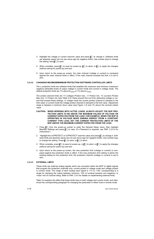 3 external limits, Caution, External limits -18 | R. 3.3.4.2 a, R. 3.3.4.2 | KEPCO BOP 1KW-MG Operator Manual, Firmware Ver.2.38 to 2.47 User Manual | Page 82 / 188