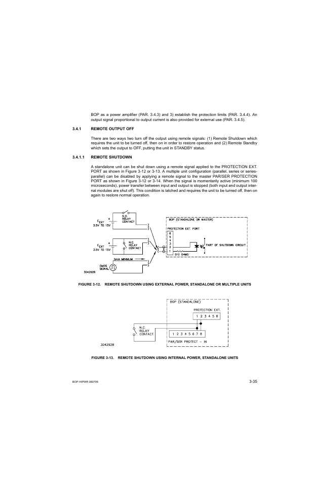 1 remote output off, 1 remote shutdown, Remote output off -35 | Remote shutdown -35 | KEPCO BOP 1KW-MG Operator Manual, Firmware Ver.2.38 to 2.47 User Manual | Page 99 / 188