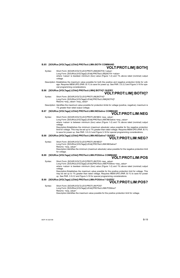 B.85, Sour, B.86 | B.87, B.88, B.89, B.90, B.85, b.86, B.89, b.87, B.89, b.90 | KEPCO BOP 1KW-MG Operator Manual, Firmware Ver.2.01 to 2.37 User Manual | Page 165 / 176