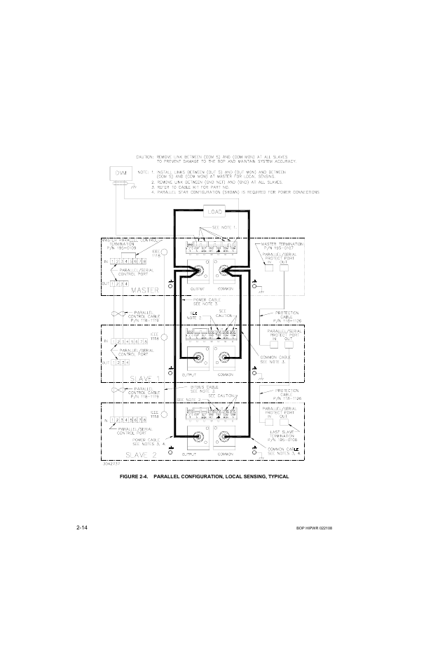 Parallel configuration, local sensing, typical -14, Es 2-4 | KEPCO BOP 1KW-MG Operator Manual, Firmware Ver.2.01 to 2.37 User Manual | Page 48 / 176