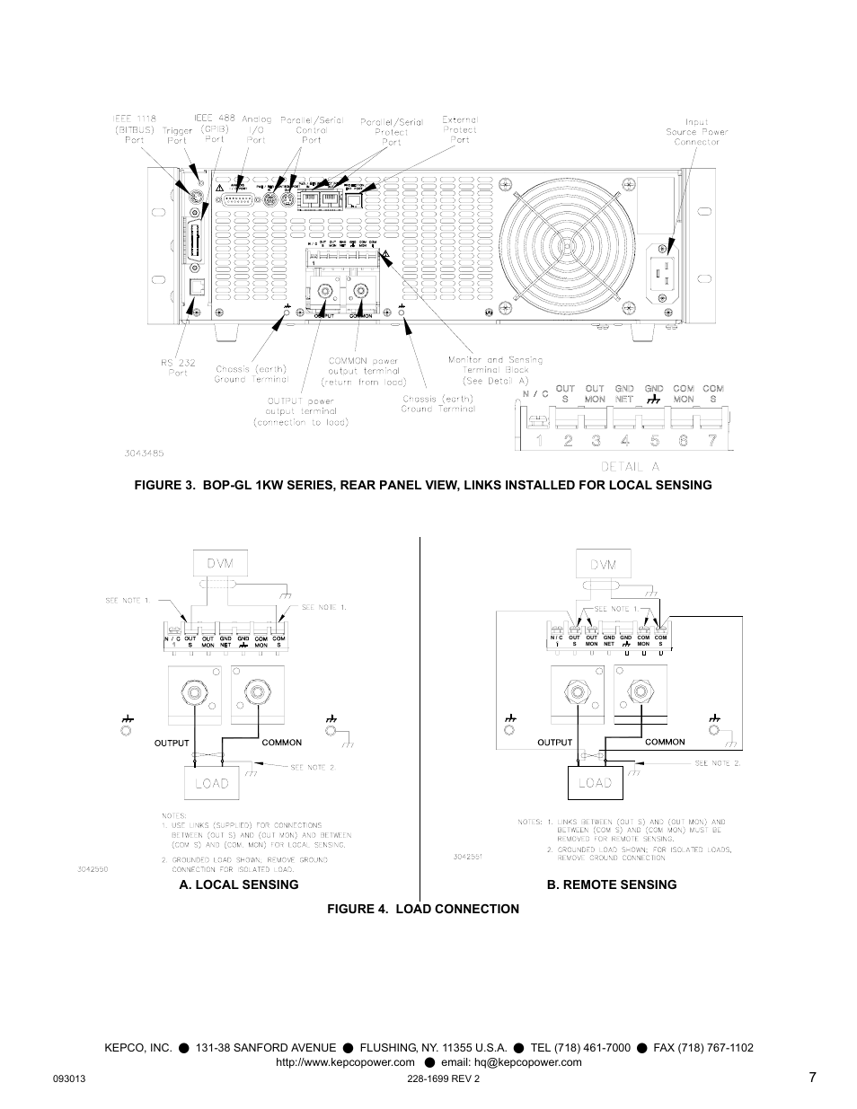 Figure 4. load connection, 3). out s, Re 4a) | 4b) usin, Re 3) | KEPCO BOP-GL 1KW Quick Start Guide User Manual | Page 7 / 16