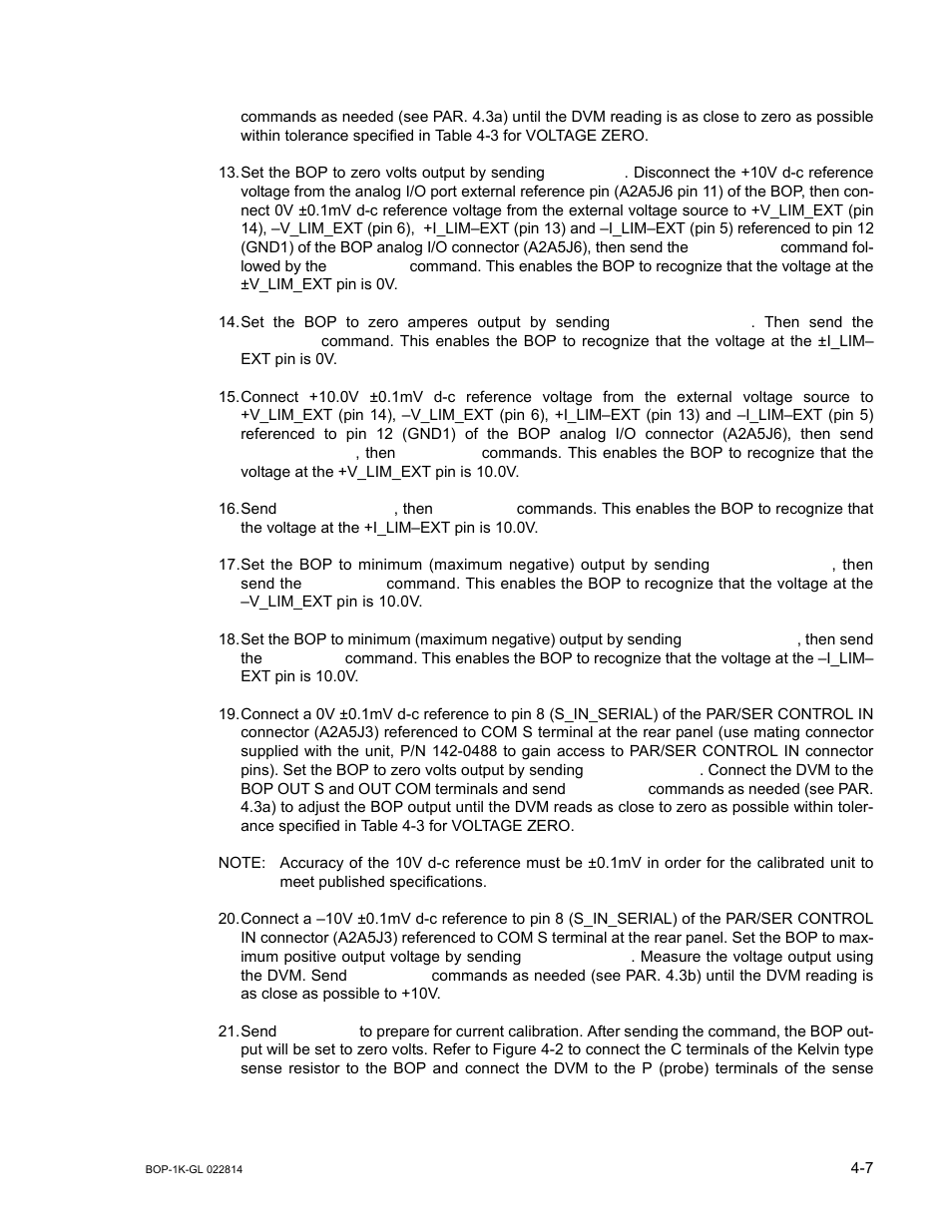 S 19 and 20 cali | KEPCO BOP-GL 1KW Operator Manual Firmware Ver.3.05 and higher User Manual | Page 117 / 168