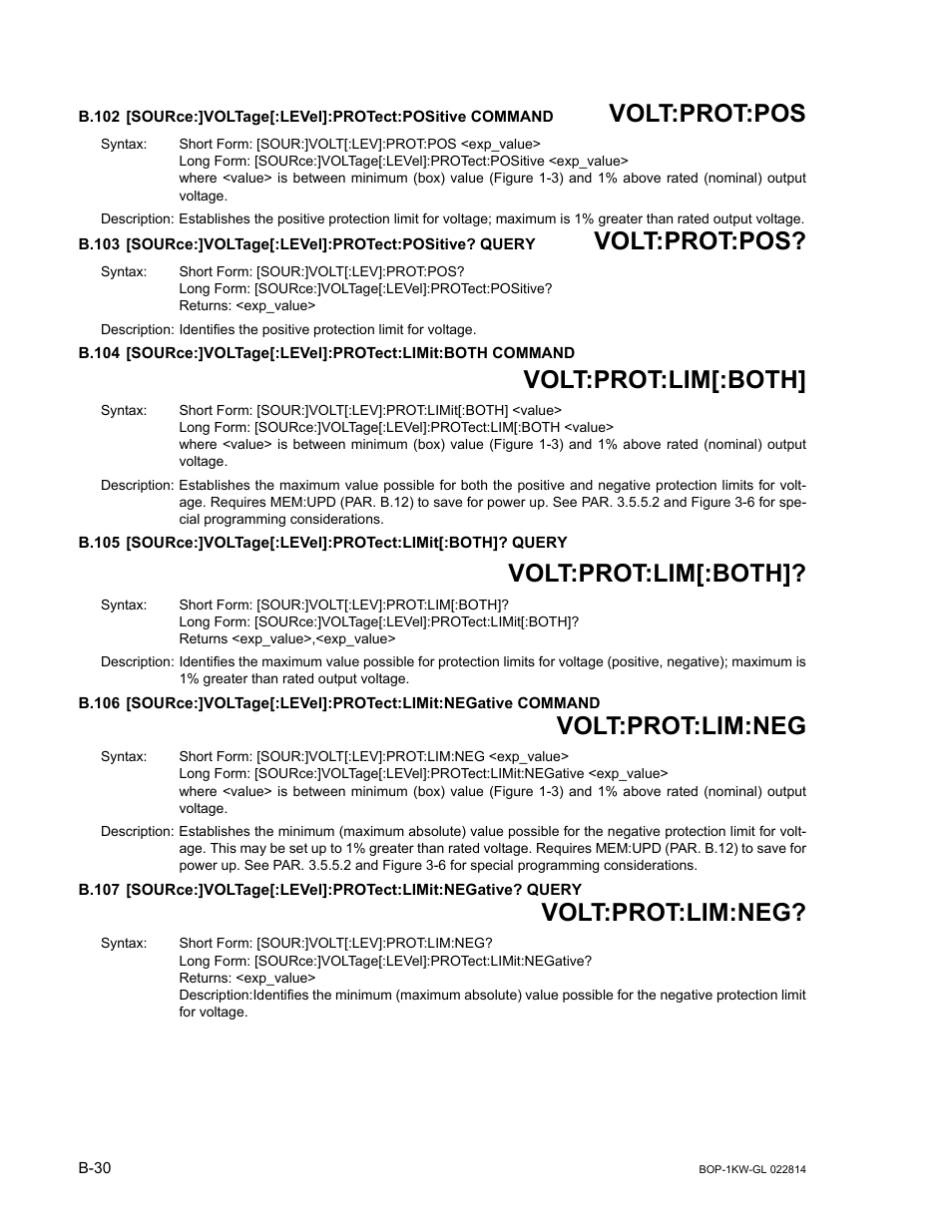 B.102, Sour, B.103 | B.104, B.105, B.106, B.107, R. b.104), R. b.106), B.104, b.105 | KEPCO BOP-GL 1KW Operator Manual Firmware Ver.3.05 and higher User Manual | Page 158 / 168