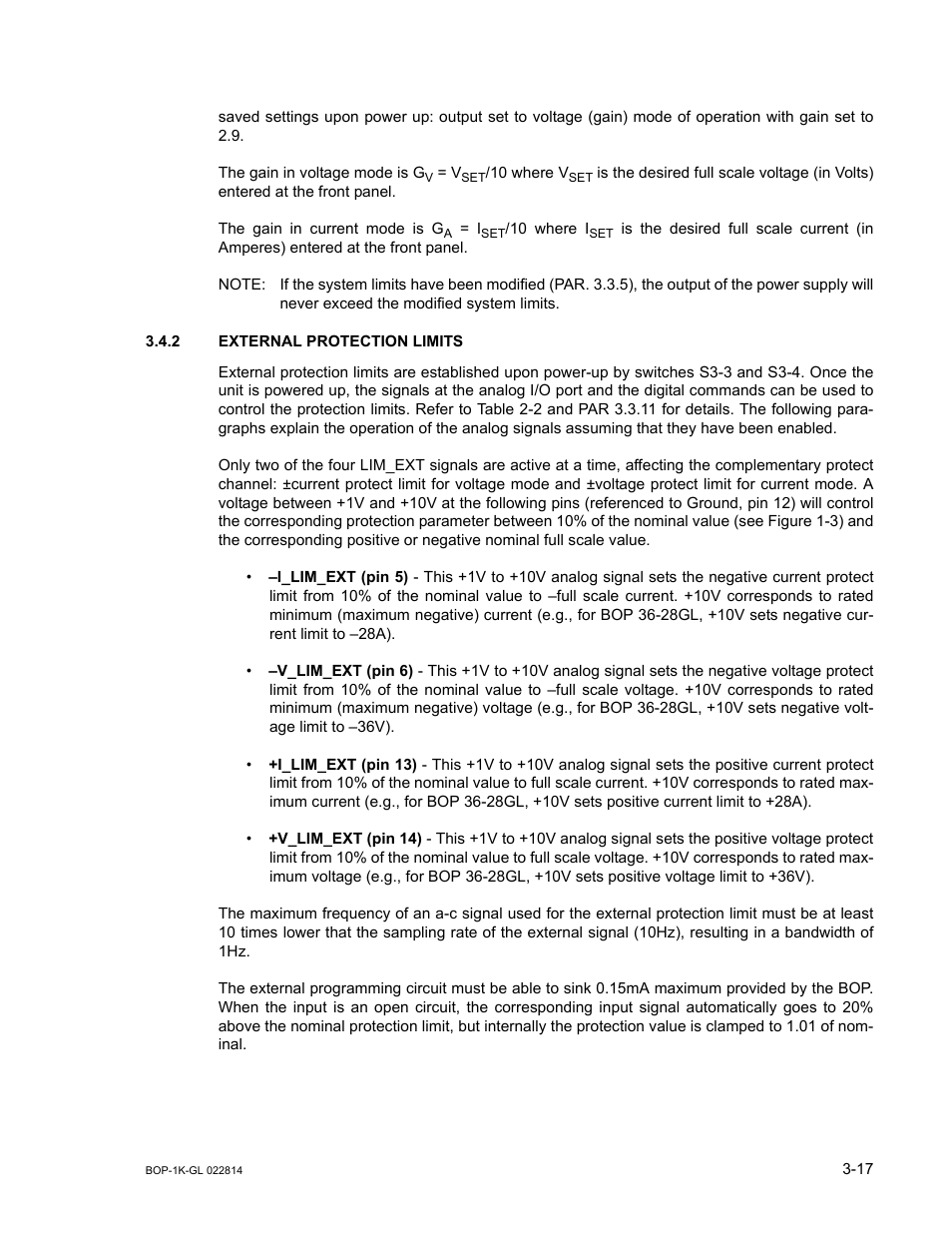 2 external protection limits, External protection limits -17, R. 3.4.2). open = di | R. 3.4.2.) (see n | KEPCO BOP-GL 1KW Operator Manual Firmware Ver.3.05 and higher User Manual | Page 79 / 168