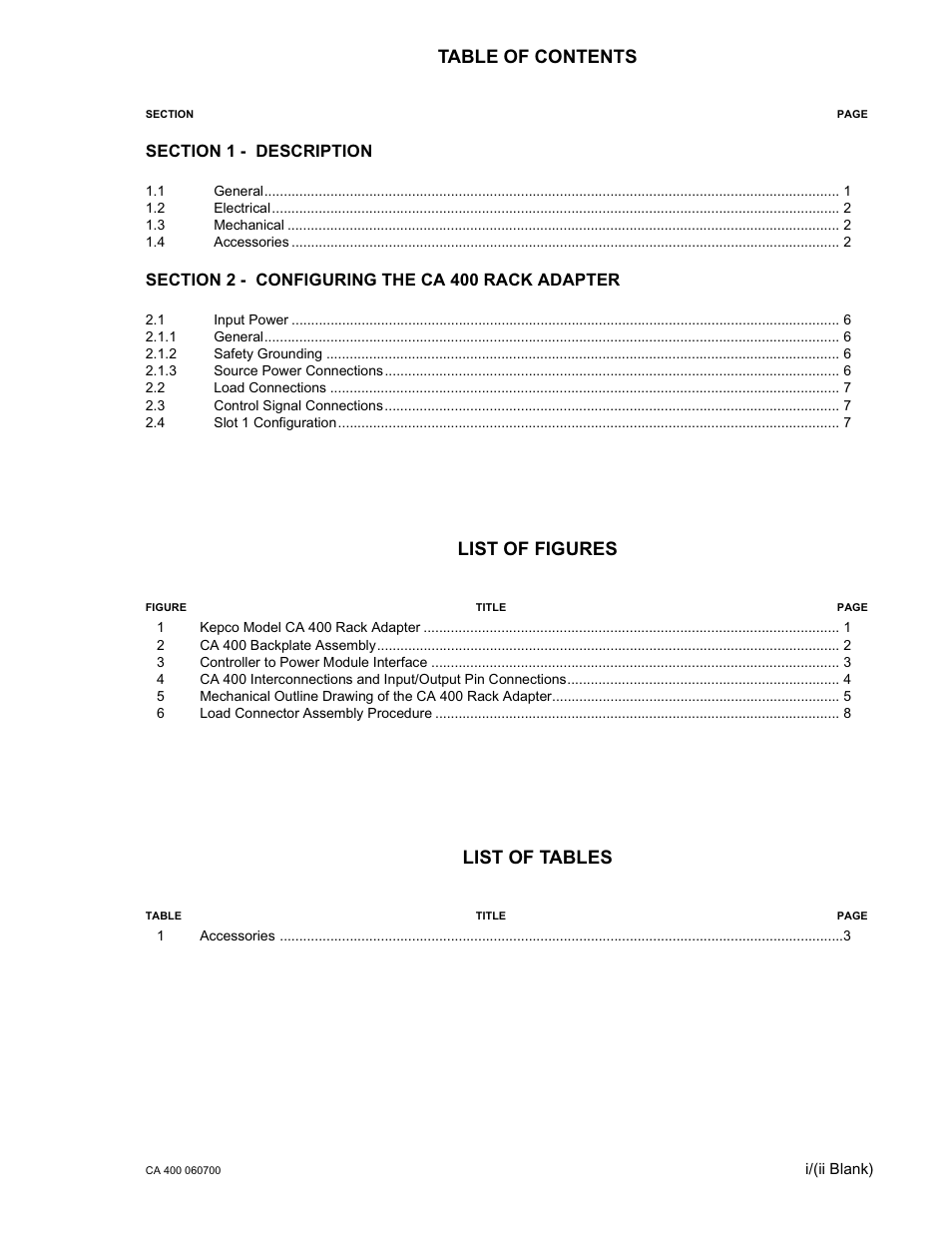 KEPCO CA 400 User Manual | Page 5 / 13