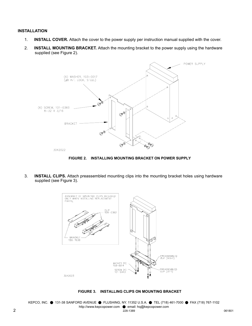KEPCO DIN KIT ERD-30 (P) User Manual | Page 2 / 4