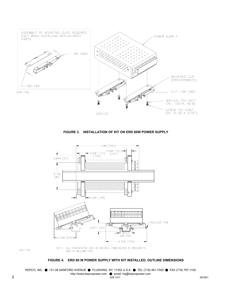 KEPCO DIN KIT ERD-60 (L) User Manual | Page 2 / 2