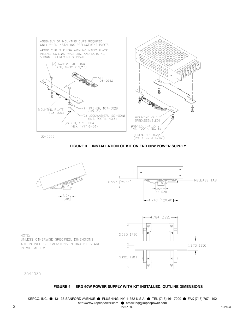 KEPCO DIN KIT ERD-60 (S) User Manual | Page 2 / 2