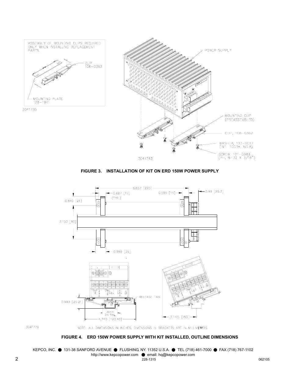 KEPCO DIN KIT ERD-150 (L) User Manual | Page 2 / 2