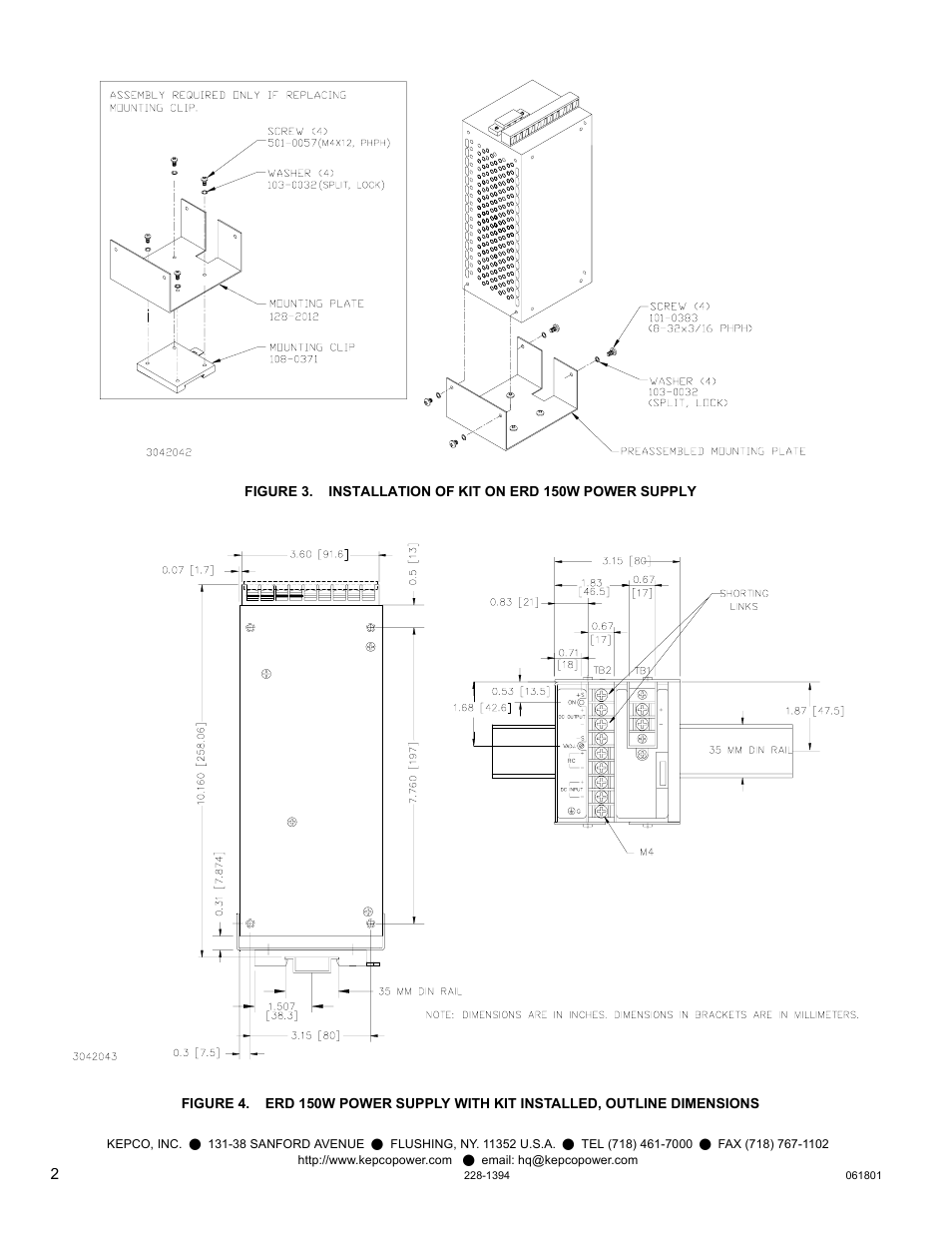 KEPCO DIN KIT ERD-150 (P) User Manual | Page 2 / 2
