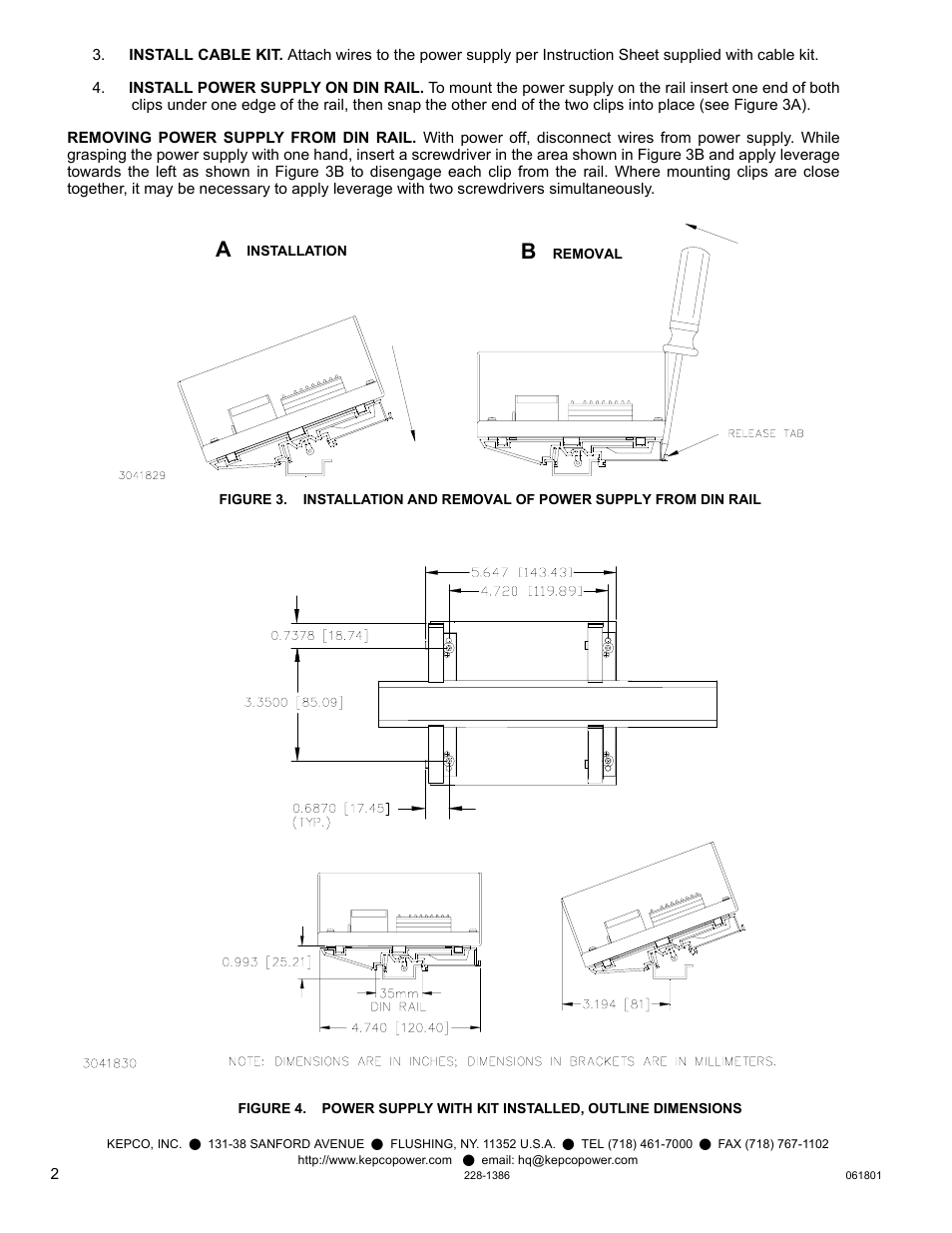 KEPCO DIN KIT ERX-30 (L) User Manual | Page 2 / 2