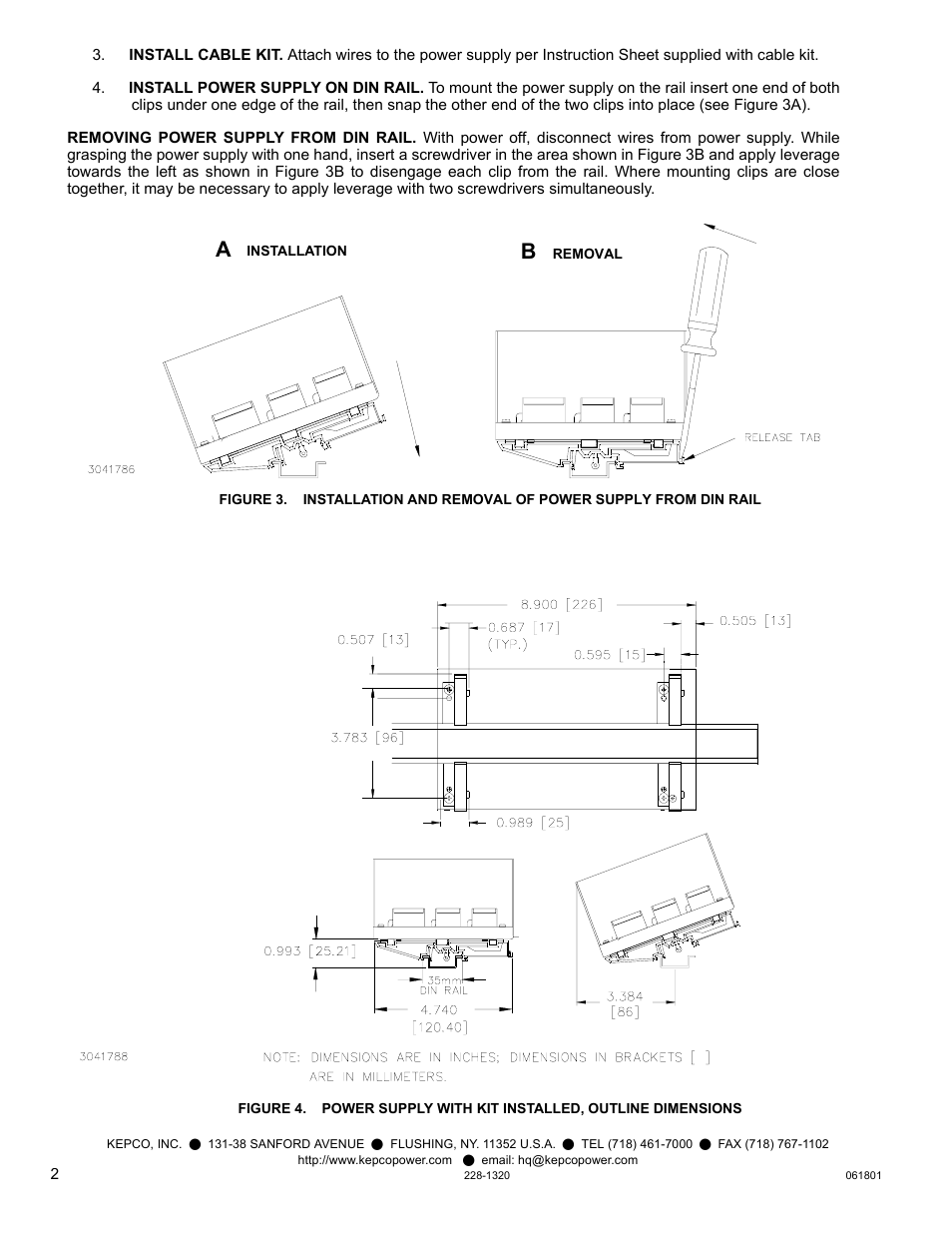 KEPCO DIN KIT ERX-120 (L) User Manual | Page 2 / 2