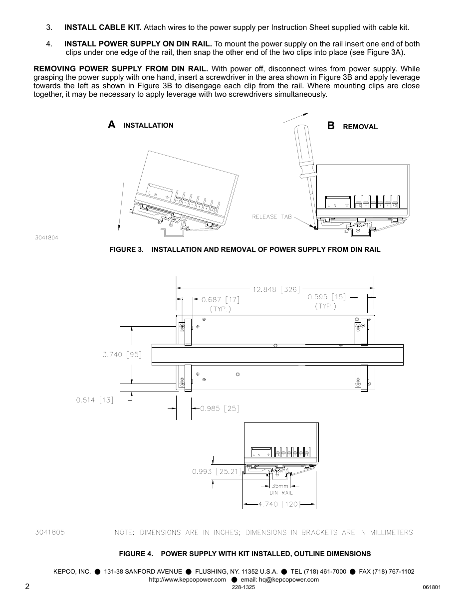 KEPCO DIN KIT ERX-240 (L) User Manual | Page 2 / 2