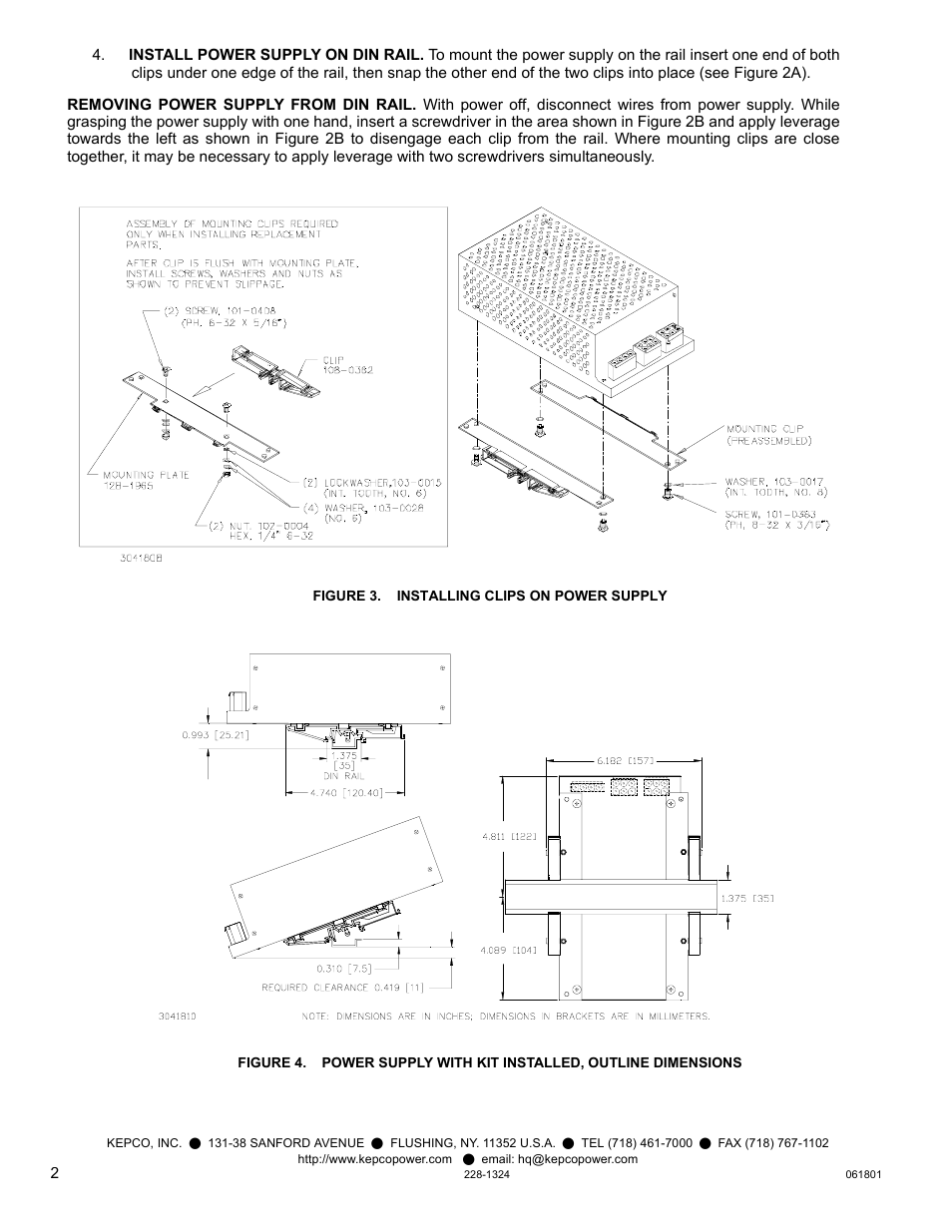 KEPCO DIN KIT ERX-120 (S) User Manual | Page 2 / 2