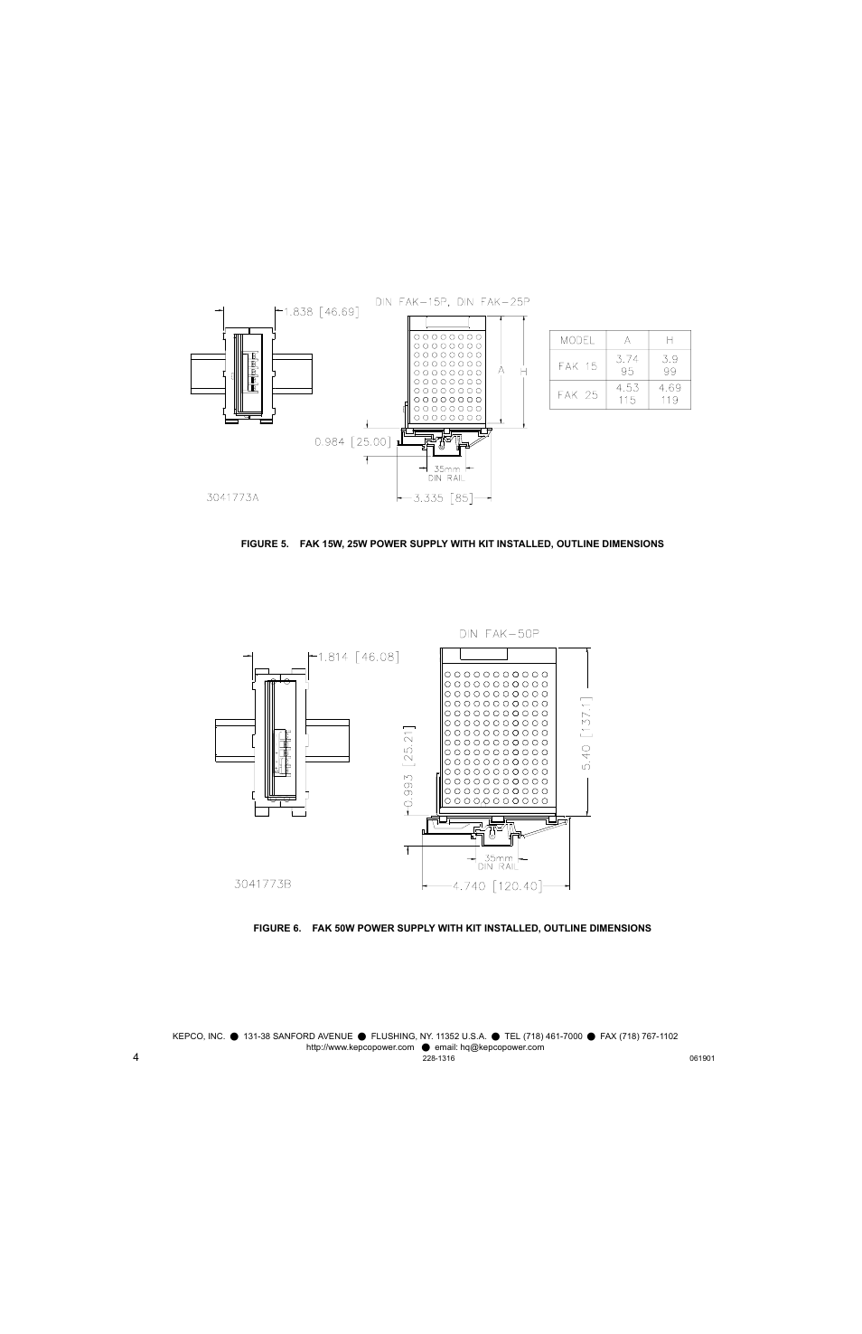 KEPCO DIN KIT FAK-50 (P) User Manual | Page 4 / 4