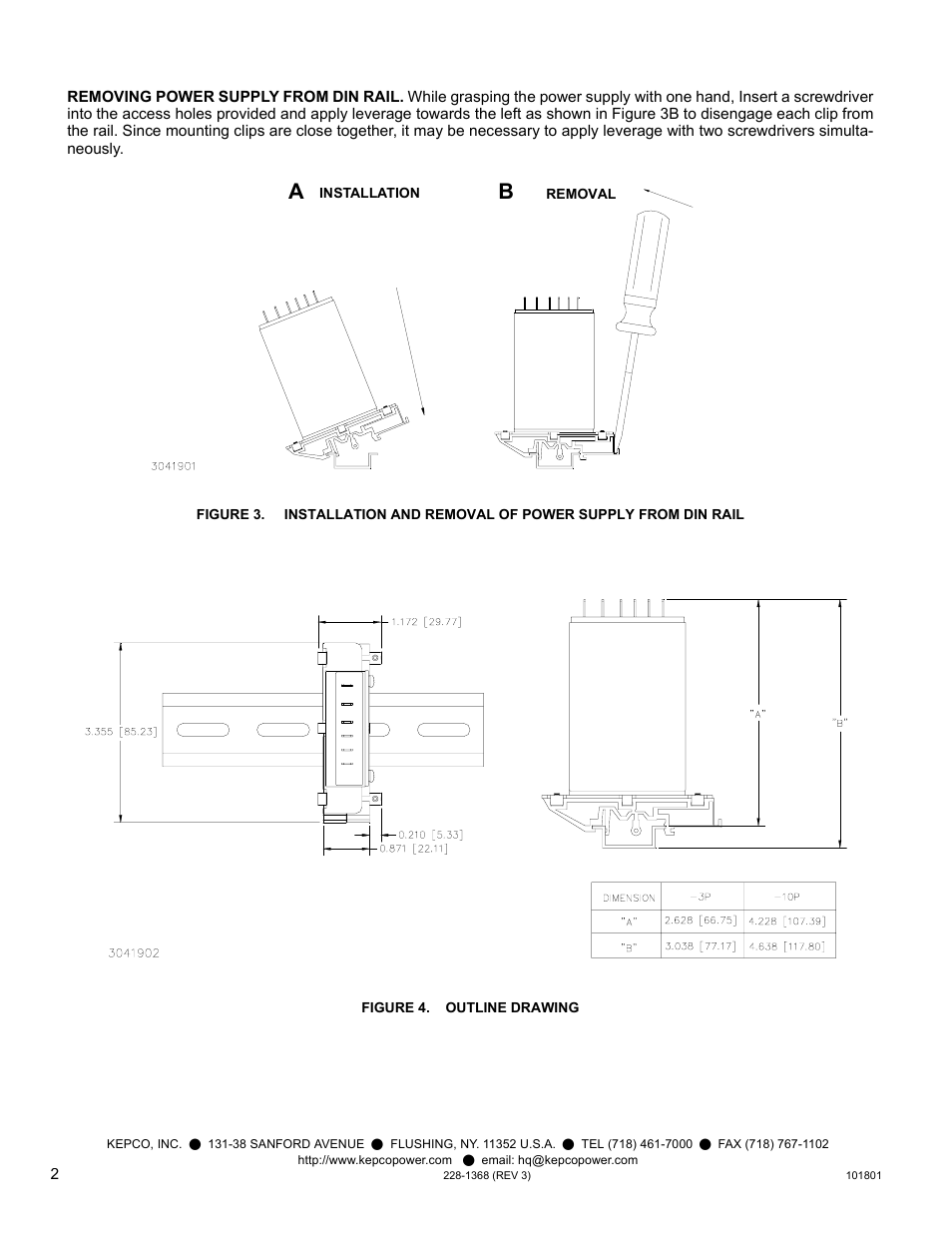 Figure 4. outline drawing | KEPCO DIN KIT FCP-10 (P) User Manual | Page 2 / 2