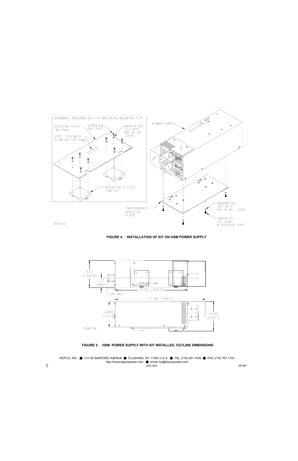 Figure 4. installation of kit on hsm power supply | KEPCO DIN KIT HSM (L) User Manual | Page 2 / 2