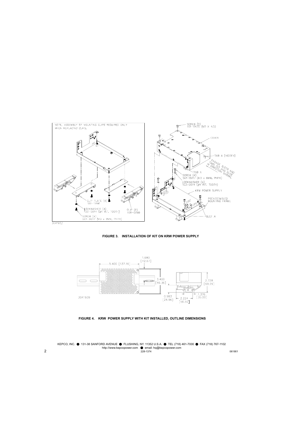 Figure 3. installation of kit on krw power supply | KEPCO DIN KIT KRW (L) User Manual | Page 2 / 2