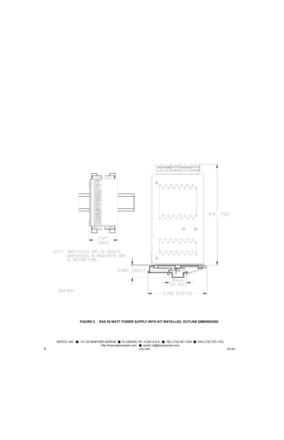 KEPCO DIN KIT RAX-50 (P) User Manual | Page 4 / 4