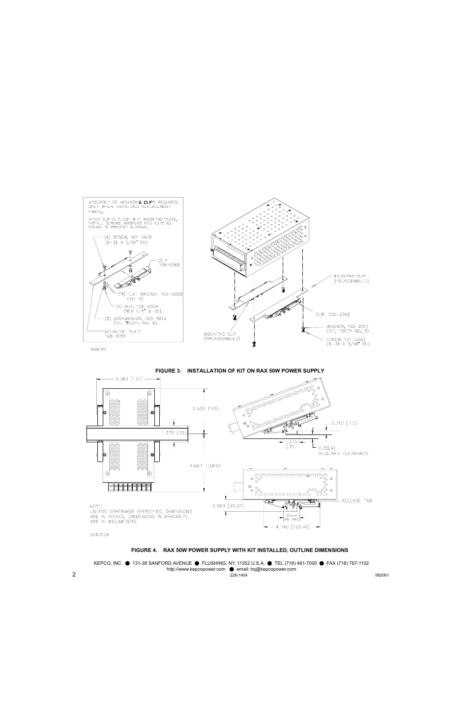 KEPCO DIN KIT RAX-50 (S) User Manual | Page 2 / 2