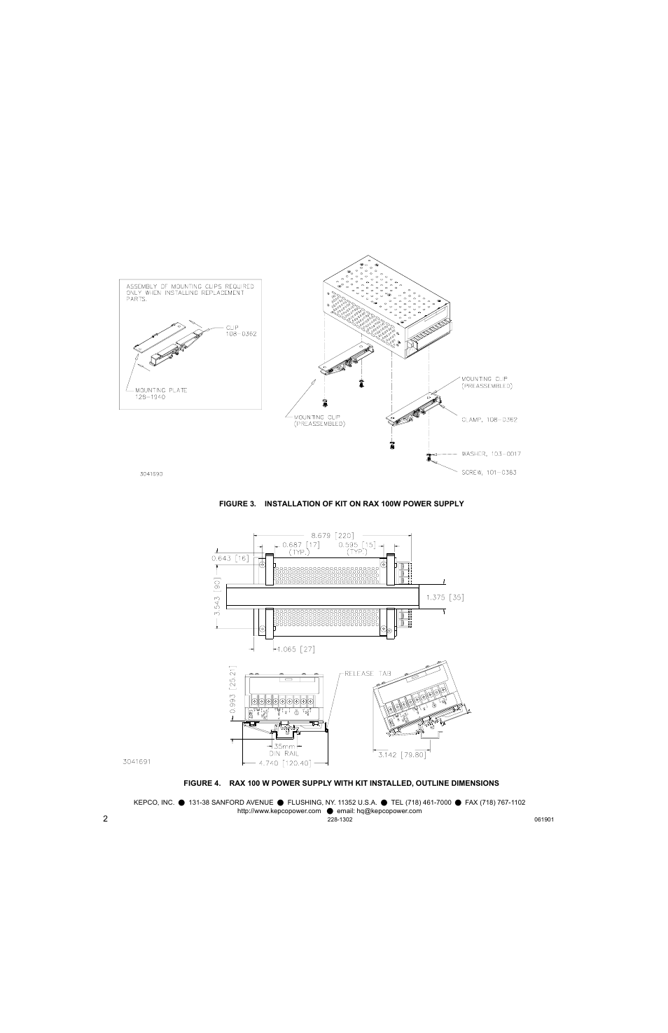 KEPCO DIN KIT RAX-100 (L) User Manual | Page 2 / 2