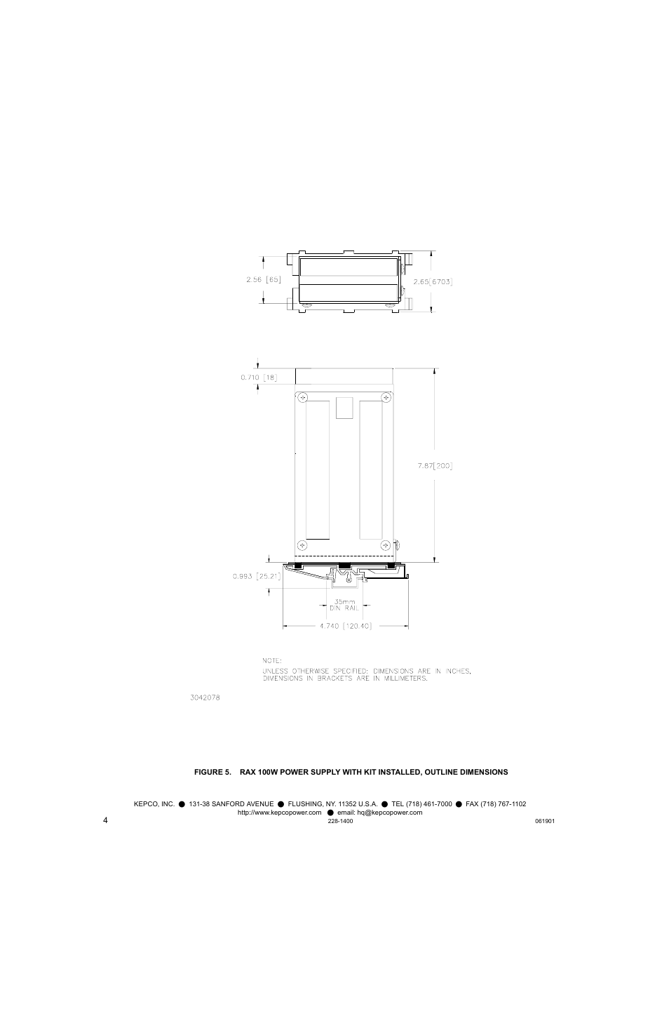 KEPCO DIN KIT RAX-100 (P) User Manual | Page 4 / 4