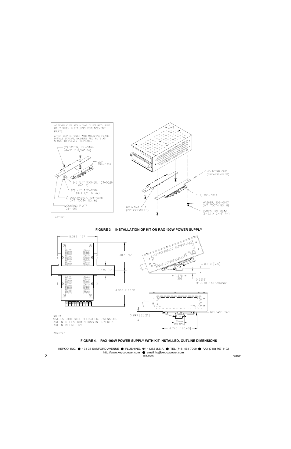 KEPCO DIN KIT RAX-100 (S) User Manual | Page 2 / 2