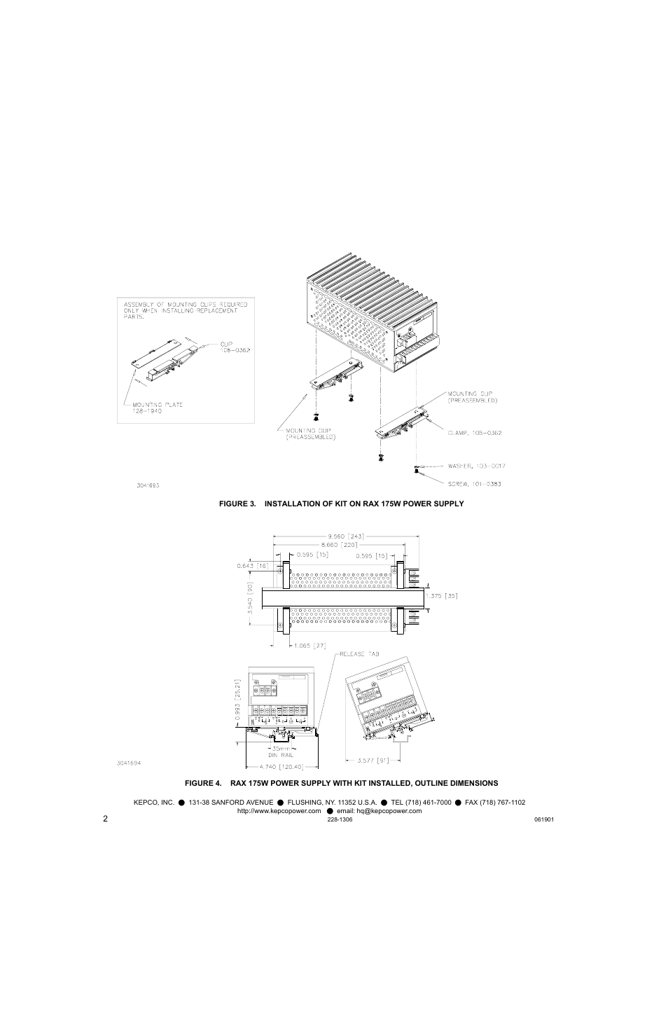KEPCO DIN KIT RAX-175 (L) User Manual | Page 2 / 2