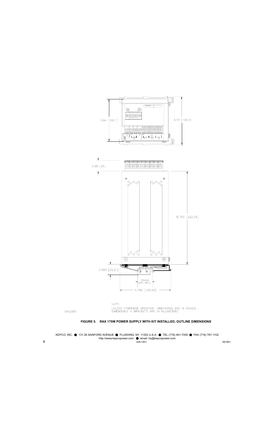 KEPCO DIN KIT RAX-175 (P) User Manual | Page 4 / 4