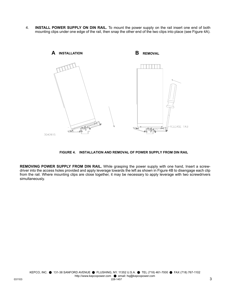 KEPCO DIN KIT RKW-150 (P) User Manual | Page 3 / 4