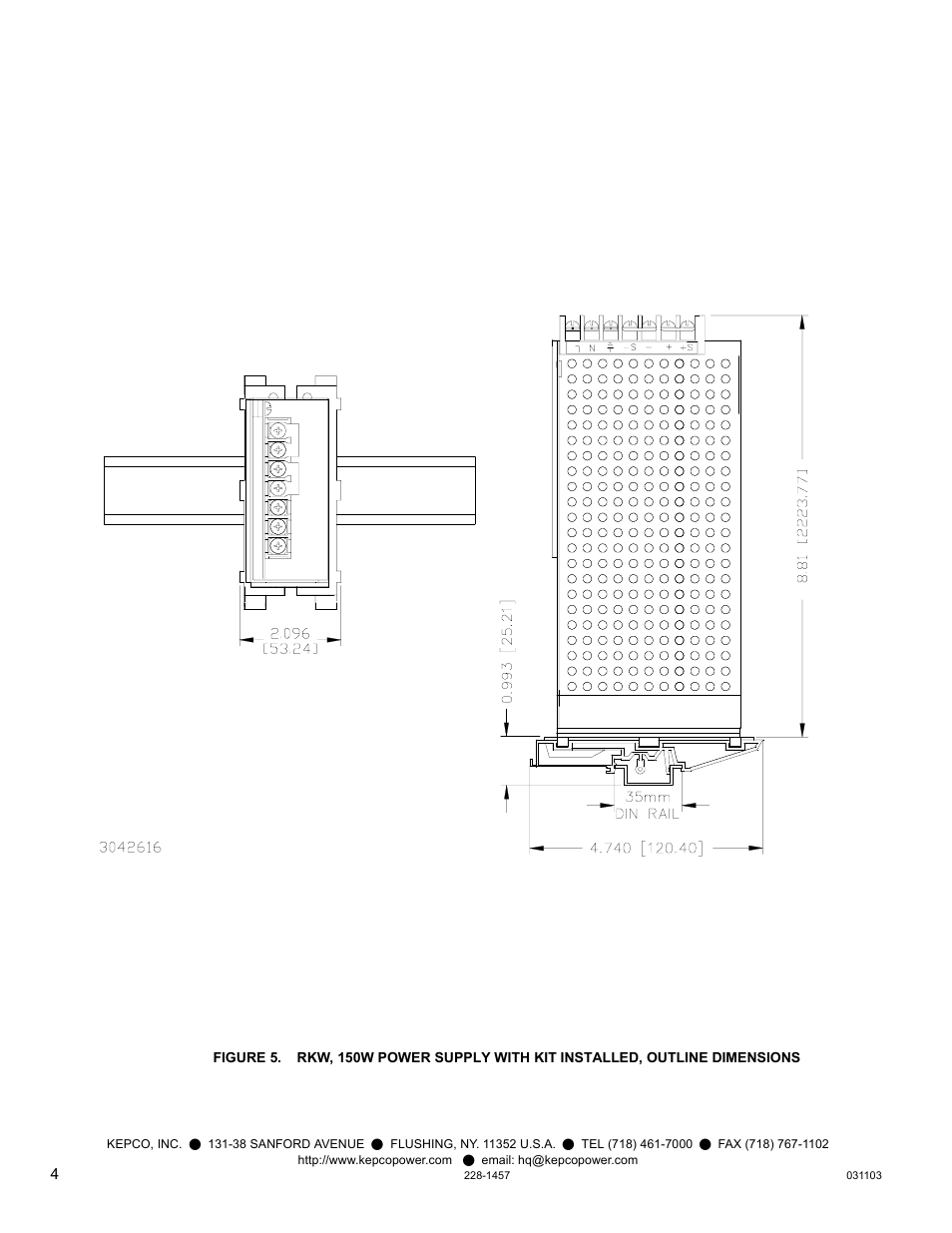 KEPCO DIN KIT RKW-150 (P) User Manual | Page 4 / 4