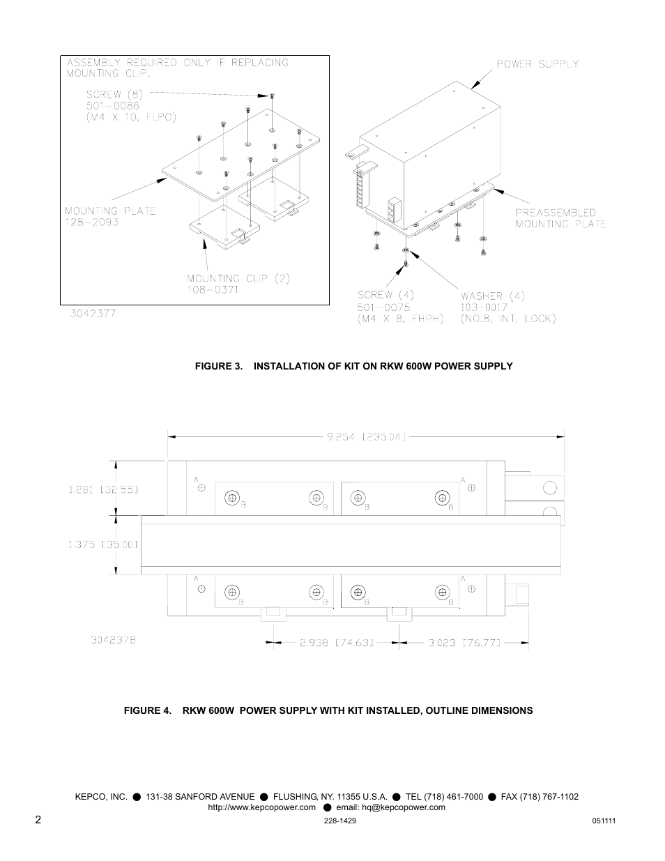 KEPCO DIN KIT RKW-600 (L) User Manual | Page 2 / 2