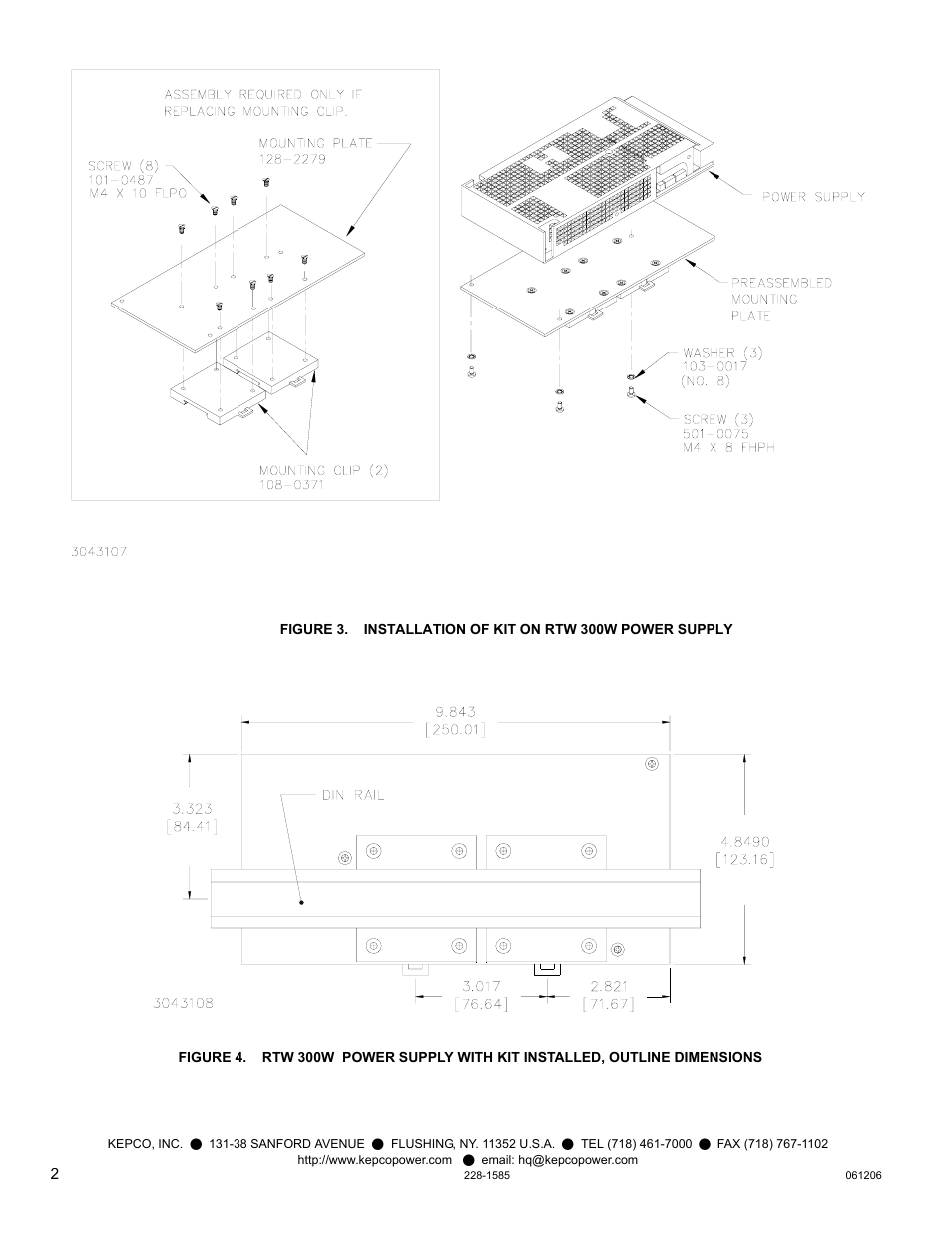 KEPCO DIN KIT RTW-300 (L) User Manual | Page 2 / 2