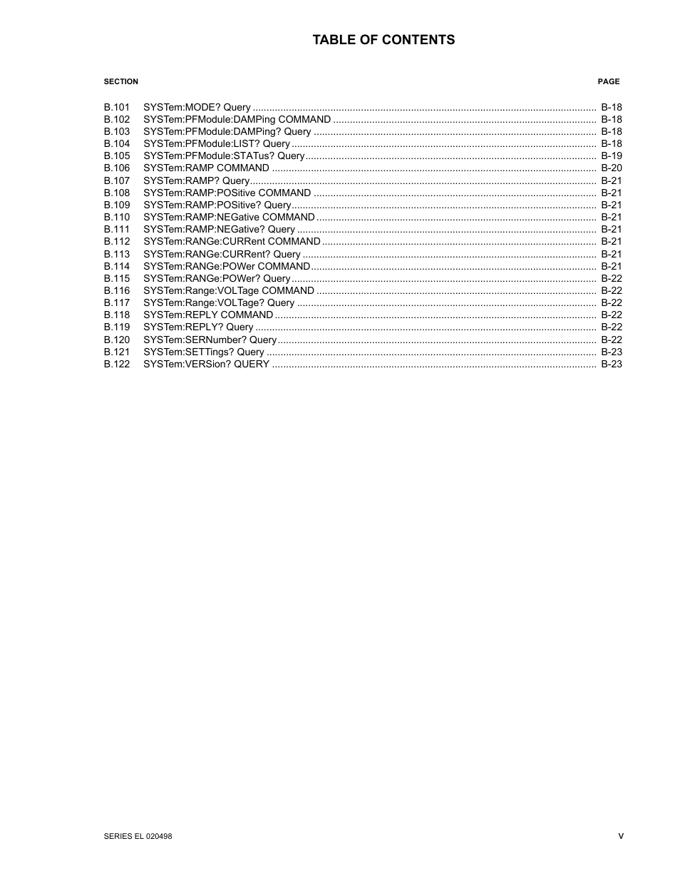 KEPCO EL Series Electronic Load Operator Manual P/N 243-1295 Firmware Version 3.87 to 3.xx User Manual | Page 7 / 86