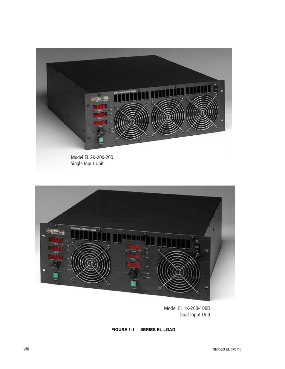 Figure 1-1. series el load | KEPCO EL Series Electronic Load Operator Manual P/N 243-1295 Firmware Version 3.12 (Unit Rev 2) User Manual | Page 10 / 80