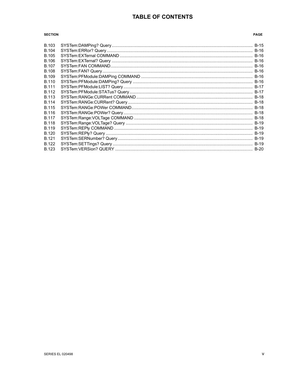 KEPCO EL Series Electronic Load Operator Manual P/N 243-1295 Firmware Version 3.12 (Unit Rev 2) User Manual | Page 7 / 80