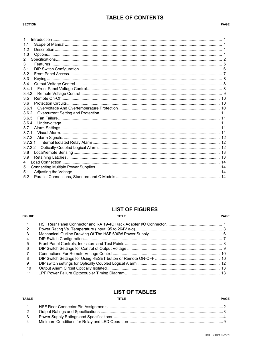 KEPCO HSF 600W Series (no suffix, suffix C) Operator Manuals User Manual | Page 2 / 16