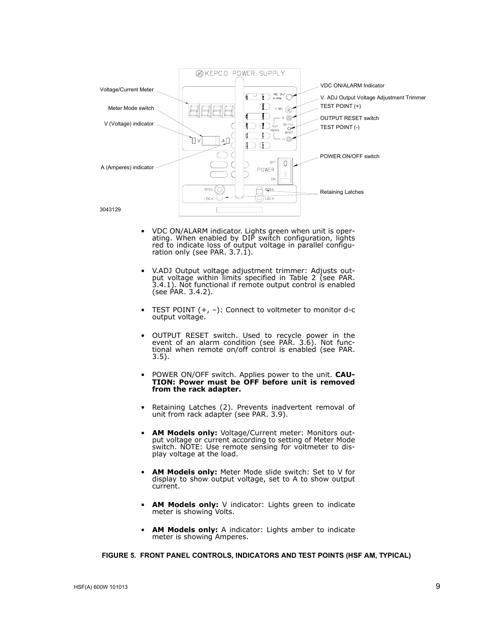 E 5 shows, Re 5 | KEPCO HSF 600W Series (suffix A and AM) Operator Manuals User Manual | Page 11 / 18