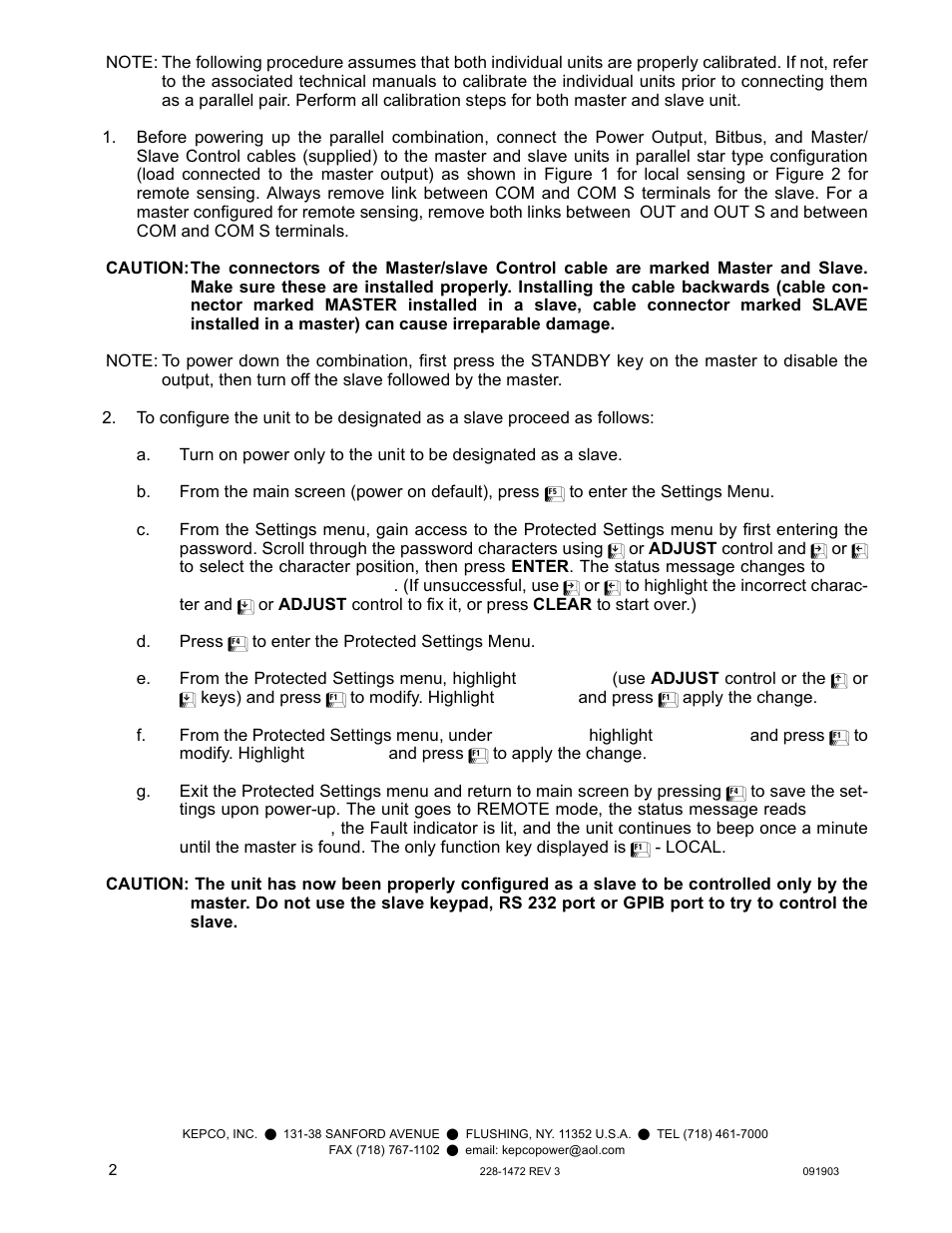 KEPCO KIT 219-0445, Cables for two High Power BOPs User Manual | Page 2 / 12