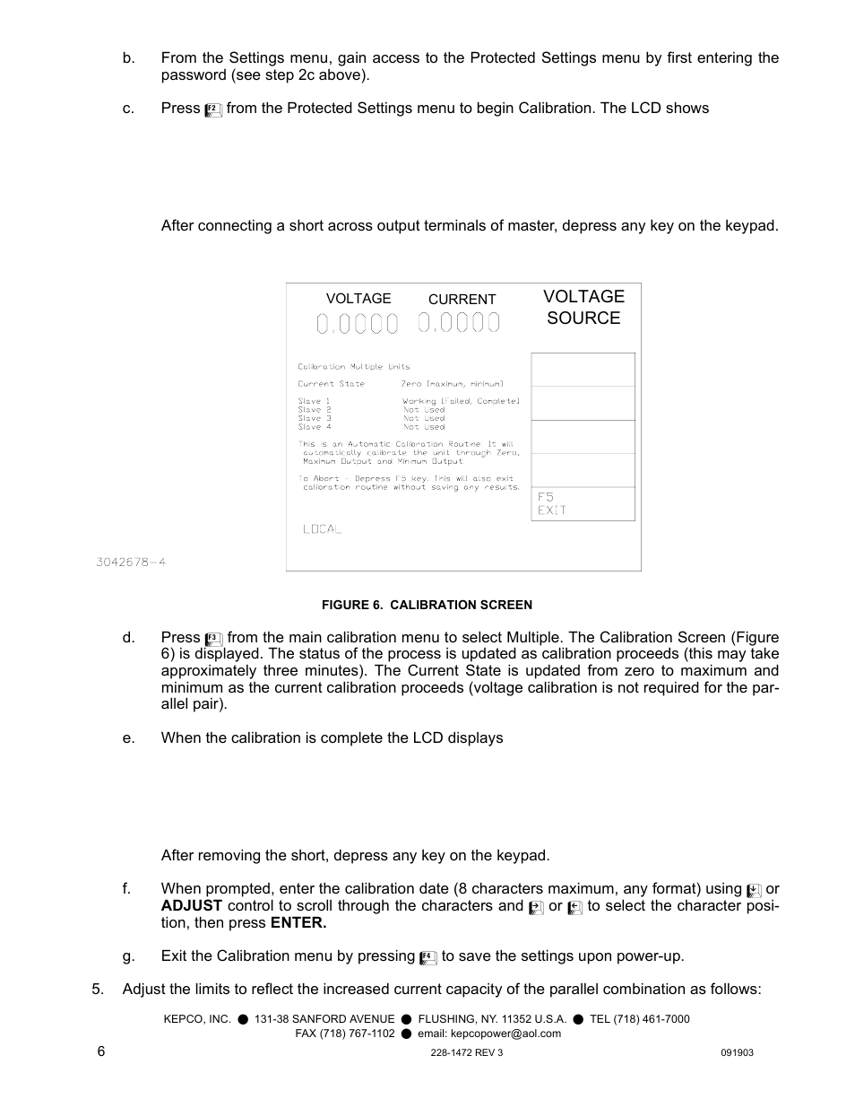 Figure 6. calibration screen | KEPCO KIT 219-0445, Cables for two High Power BOPs User Manual | Page 6 / 12