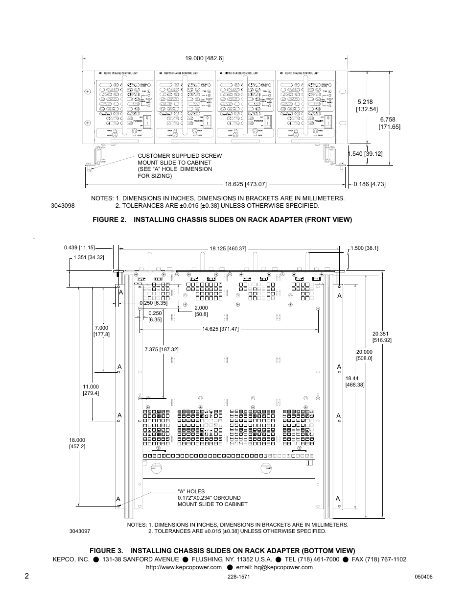 KEPCO KIT 219-0508, Chassis Slides Kit for RA 19-4C User Manual | Page 2 / 2