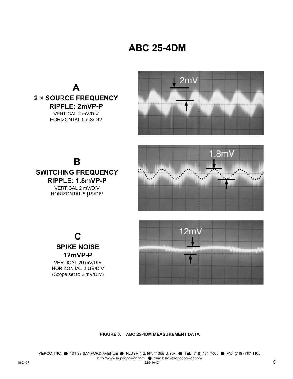 Figure 3. abc 25-4dm measurement data, Gure 3, Abc 25-4dm | KEPCO KIT 219-0532, ABC Ripple/Noise Measurement User Manual | Page 5 / 8