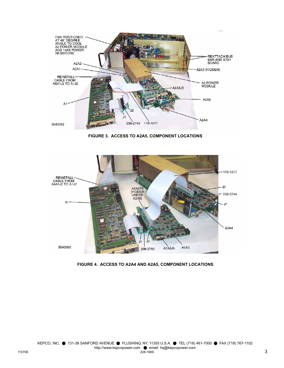 Figure 3. access to a2a5, component locations, Step 9 | KEPCO Kit 219-0540, BOP 1000W Troubleshooting Kit User Manual | Page 3 / 4