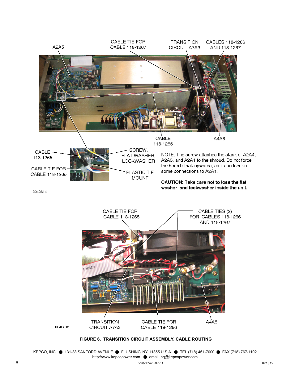E 6 for, 6 for cab | KEPCO Kit 219-0551, Transition Circuit Kit BOP 36-28MG User Manual | Page 6 / 8