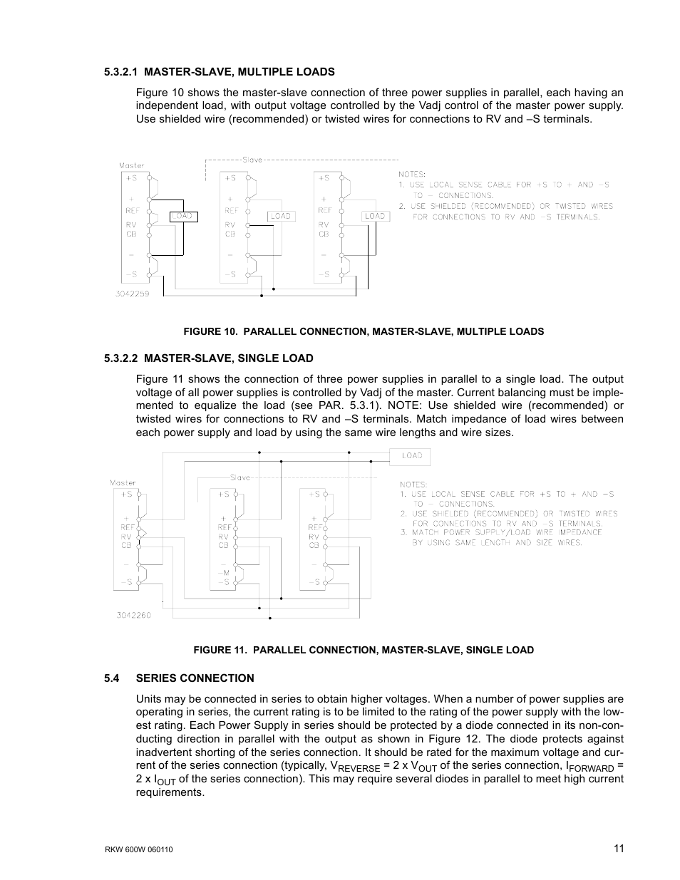 1 master-slave, multiple loads, 2 master-slave, single load, 4 series connection | Master-slave, multiple loads, Master-slave, single load, Series connection, Parallel connection, master-slave, multiple loads, Parallel connection, master-slave, single load, Ar 5.3.2.1) where | KEPCO RKW 600W Series Operator Manual User Manual | Page 13 / 16