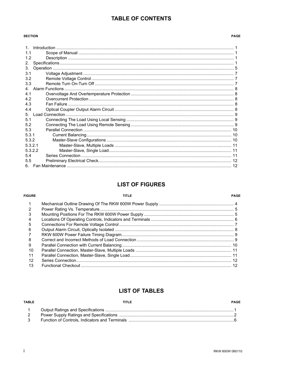 KEPCO RKW 600W Series Operator Manual User Manual | Page 2 / 16