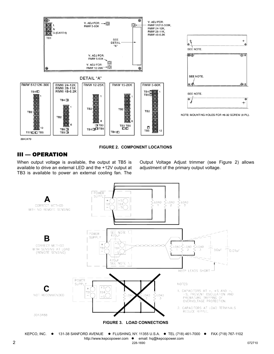 Ba c | KEPCO RMW 300W Series Quick Start Guide User Manual | Page 2 / 2