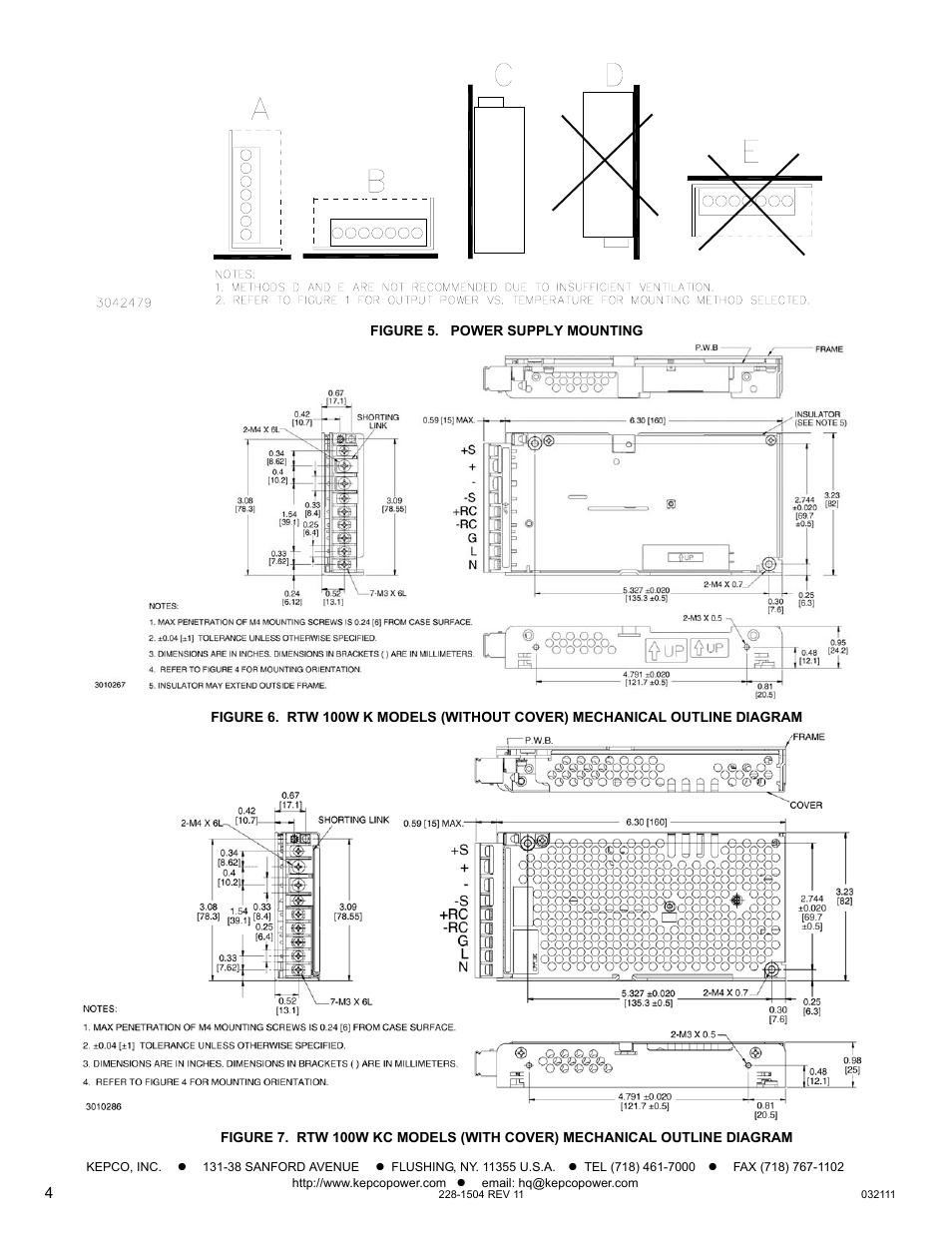 Figure 5. power supply mounting, Gure 5), Re 5, me | Re 5, metho, Res 5 and 6. t | KEPCO RTW 100W User Manual | Page 4 / 4