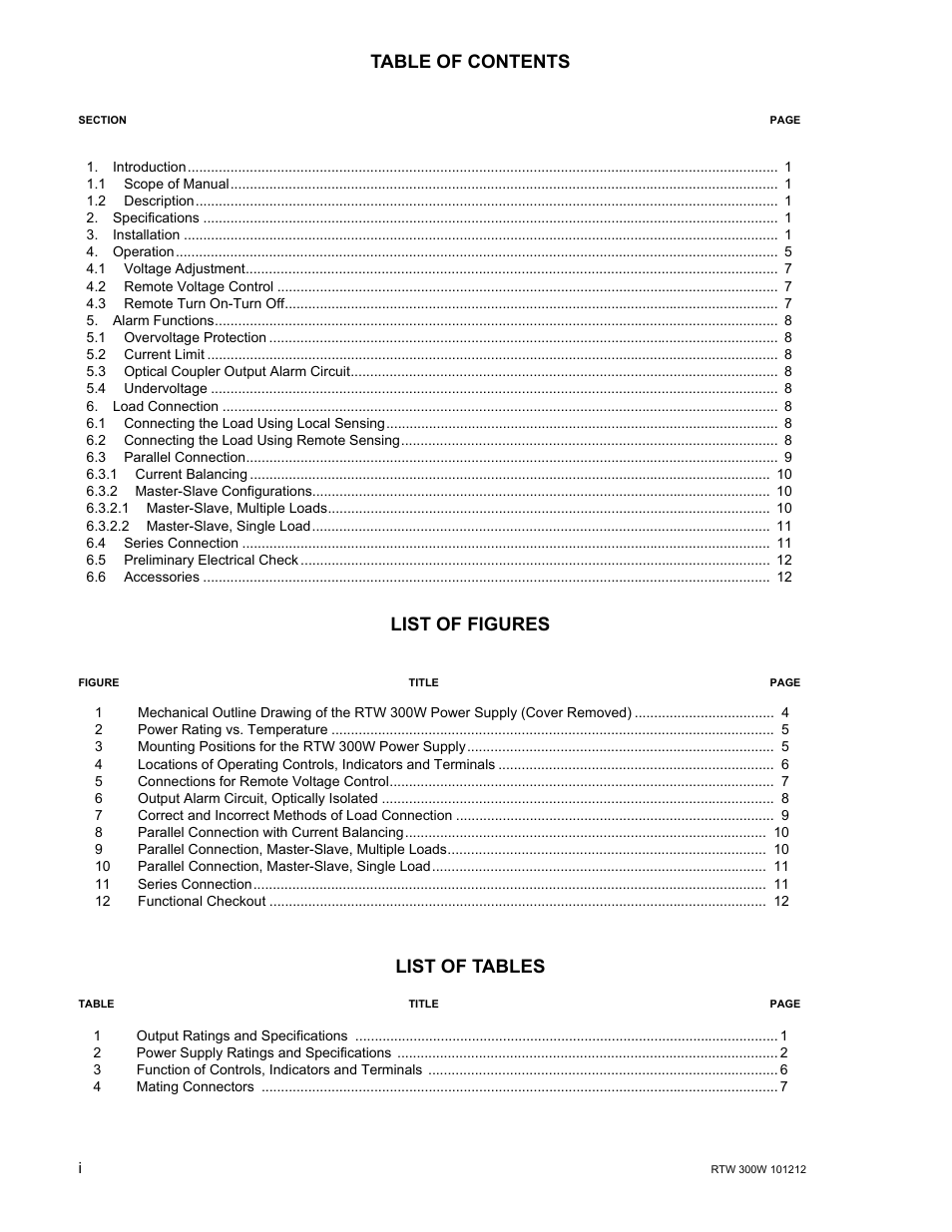 KEPCO RTW 300W User Manual | Page 2 / 16
