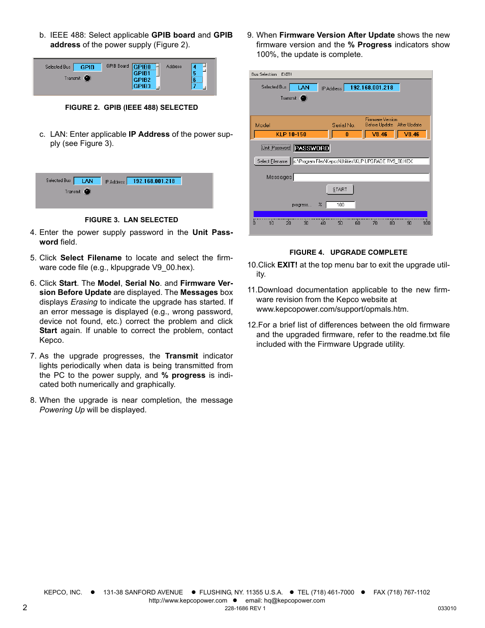 KEPCO Firmware Upgrader Utiliy User Manual | Page 2 / 2